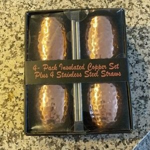 Copper Cups with stainless steel straws!